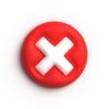 3d red cross mark